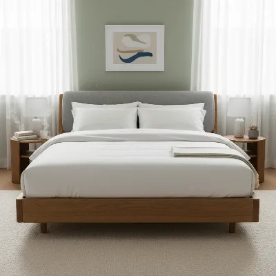 Thuma Bed Frame's minimalist design and elegant wooden construction.